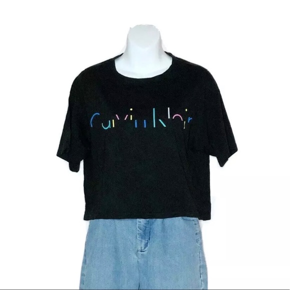CALVIN KLEIN CROP TOP T-SHIRT - Picture 3 of 4